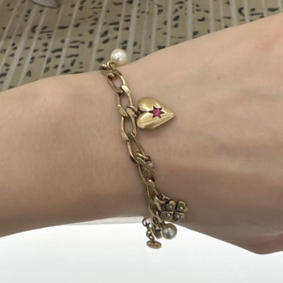 ゴールドが煌めく☆】Dior Lucky Charms ブレスレット ハート
