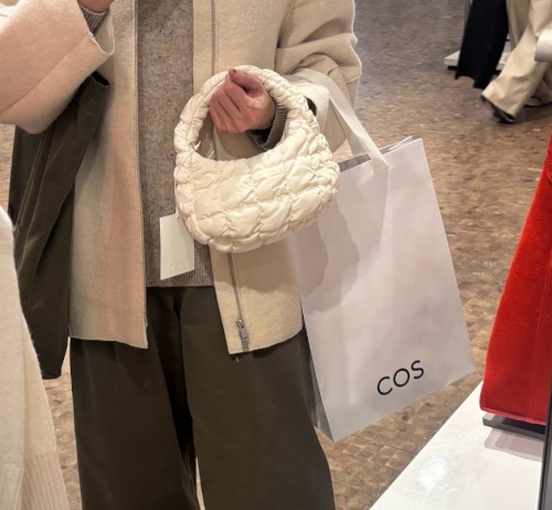 “COS” QUILTED MICRO BAG Ecru