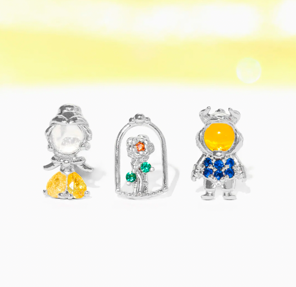 Girlscrew Disney 美女と野獣 ピアス セット 3色 関送無