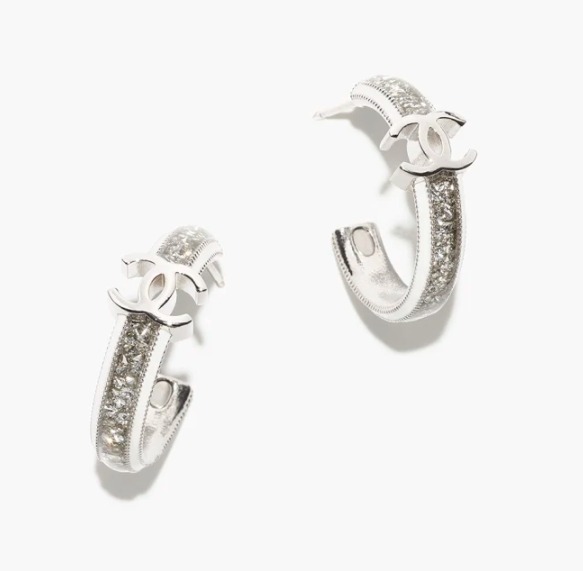 【ギフトにも◎エレガント♪】CHANEL フープ ピアス CCロゴ エレガント♪＊【CHANEL】シャネル フープ ピアス CCロゴ