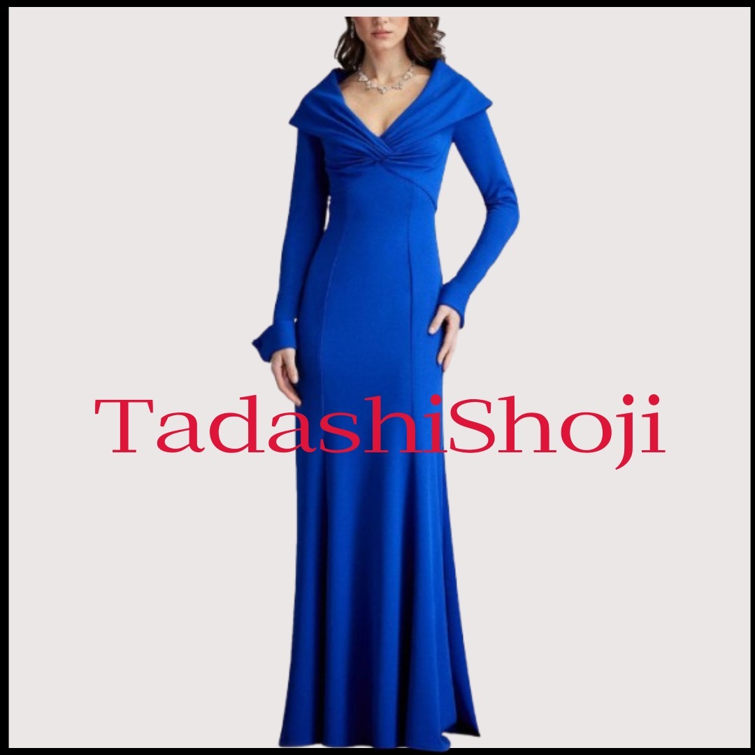 TadashiShojiパスコ クレープ シース ポートレートカラー ガウン