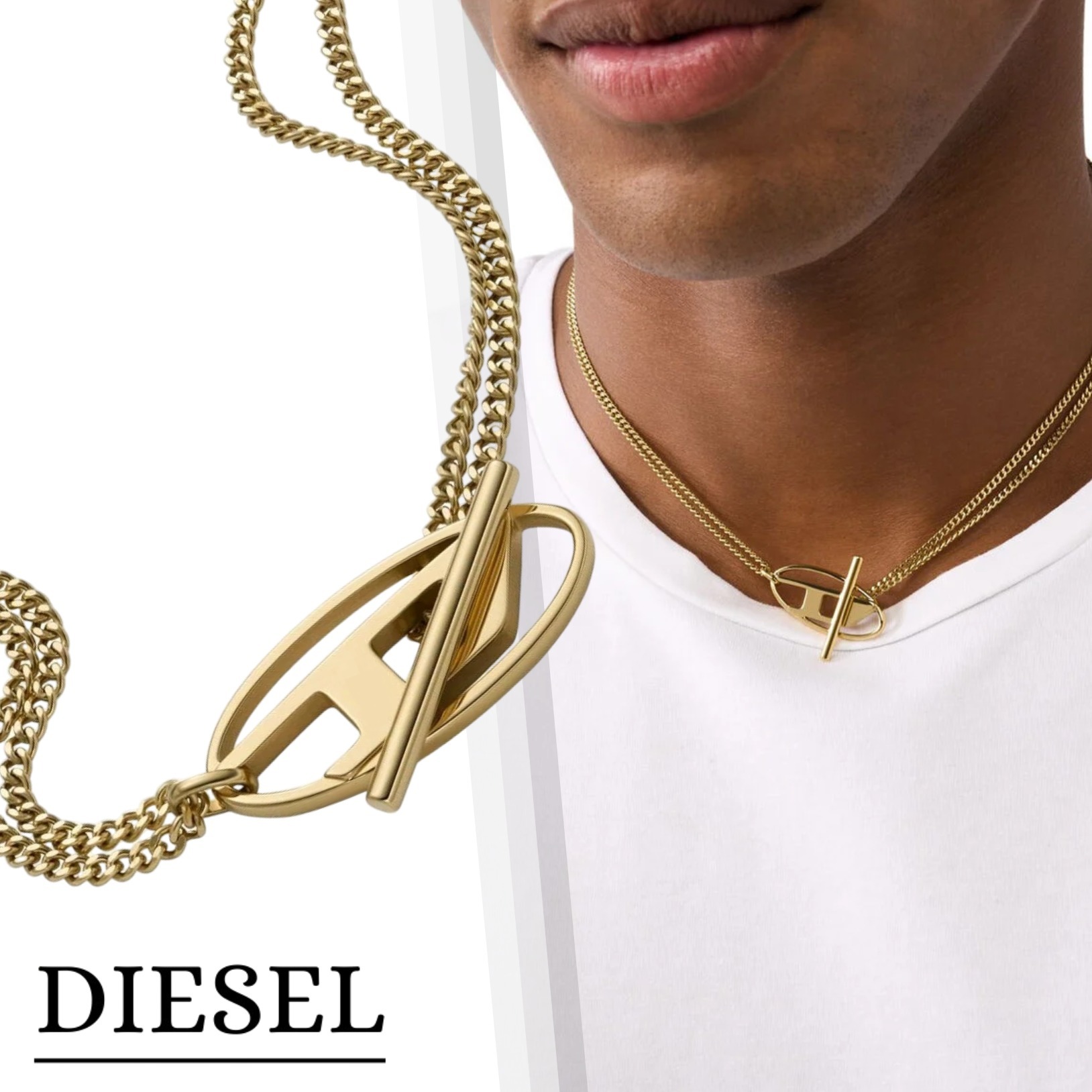国内直営【DIESEL】DX1567710 JEWEL チェーンネックレス 送料込