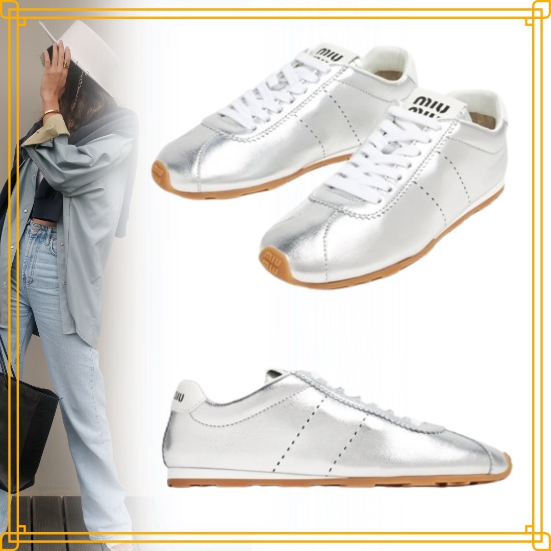 ◆入手困難◆【MiuMiu】Plume mordore カーフスキン スニーカー