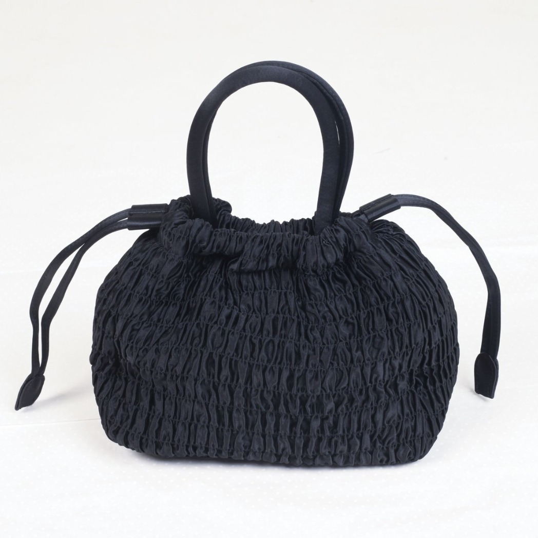 Home of Hai Elsie Bag Ruched Black/シルク ハンドバッグ 韓国