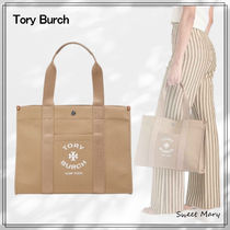 Tory Burch☆コットンキャンバス ロゴ トートバッグ♪【送料込】