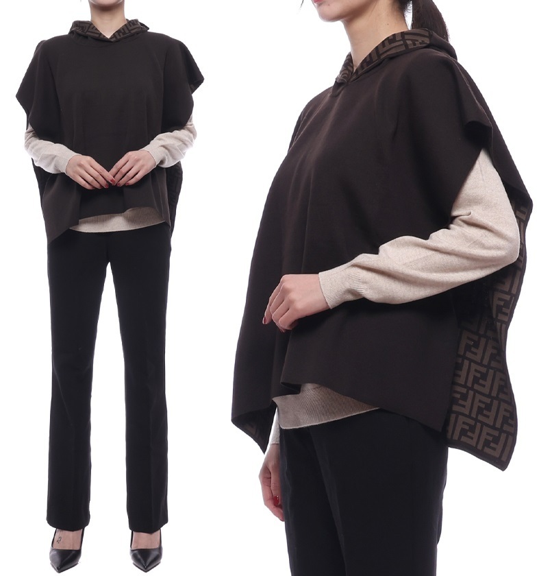 FENDI 24AW FF Logo ウール ケープ