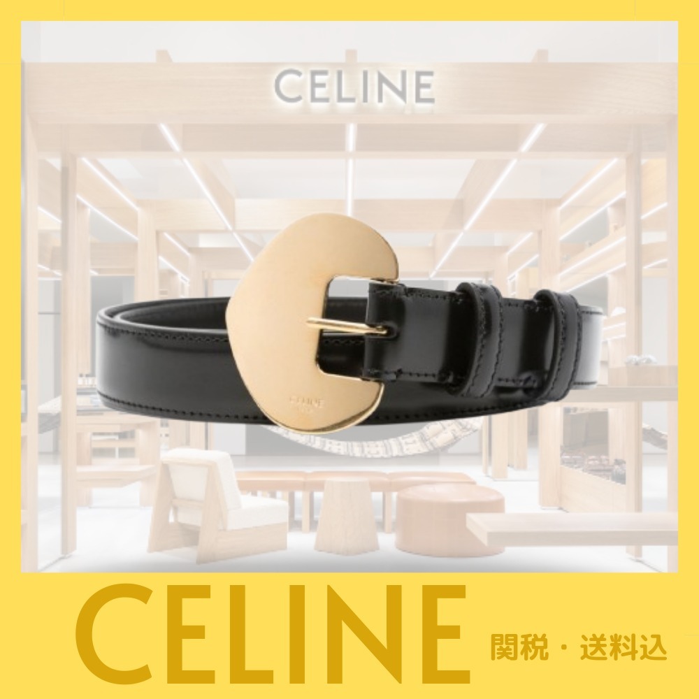 新作☆【CELINE】調節可能ループ付き ベルト（ブラック）