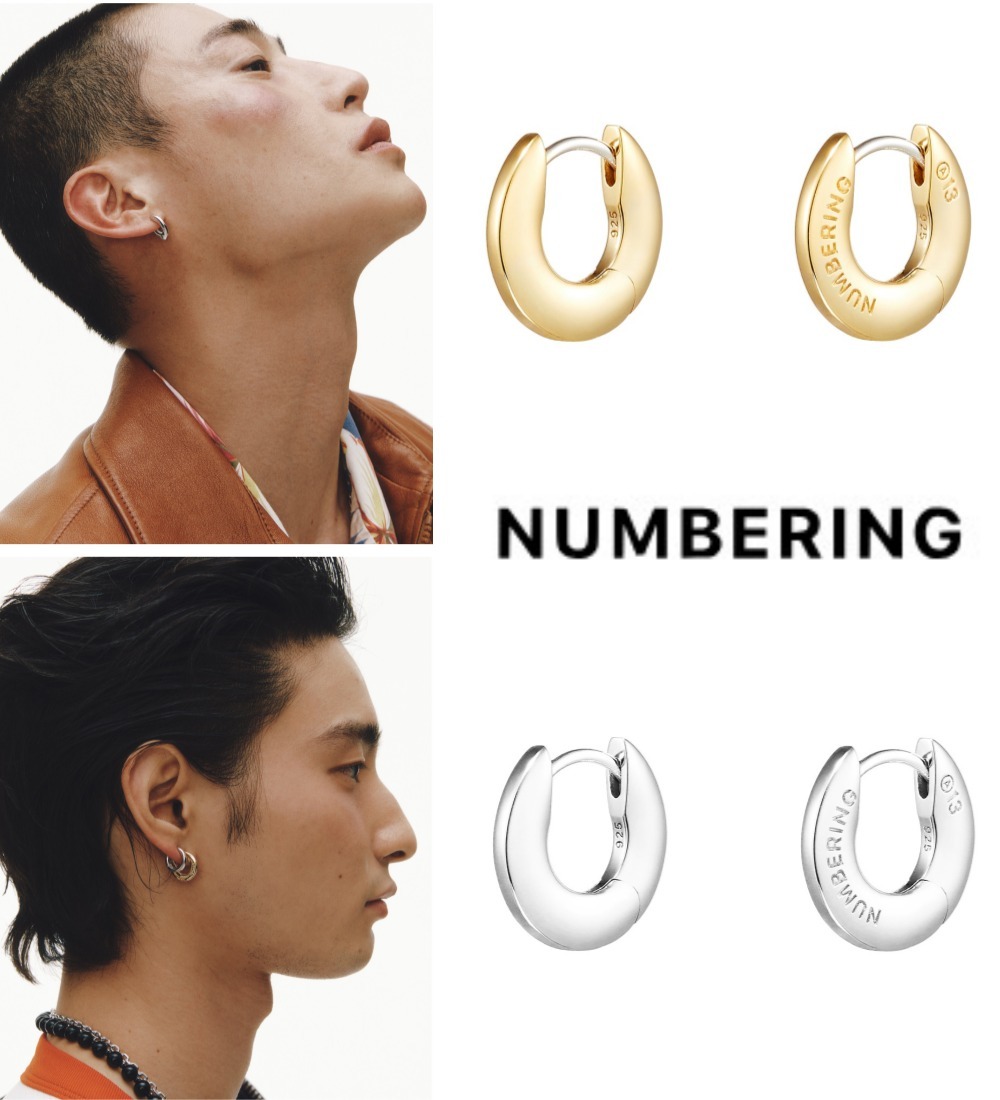 ピアス Flat Round Hoop Earrings #7115