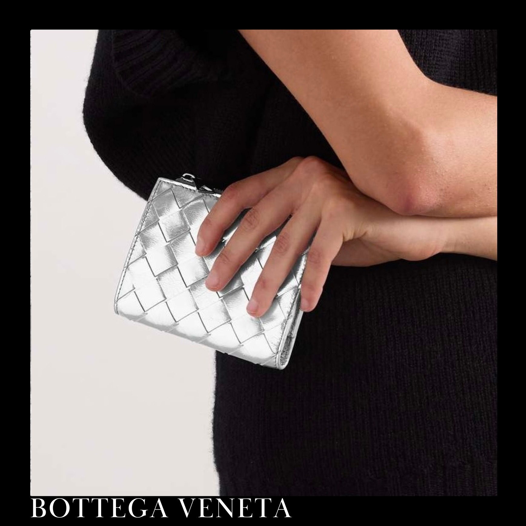 ＊送料・関税込み＊BOTTEGA VENETA レザー ウォレット シルバー