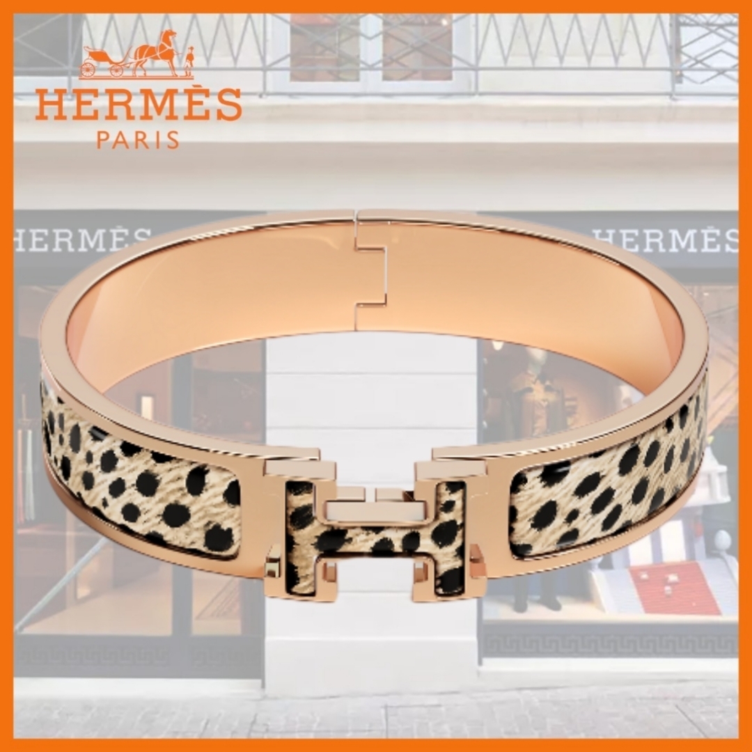 【ゴールドと豹柄がエレガント♪】 HERMES ブレスレット