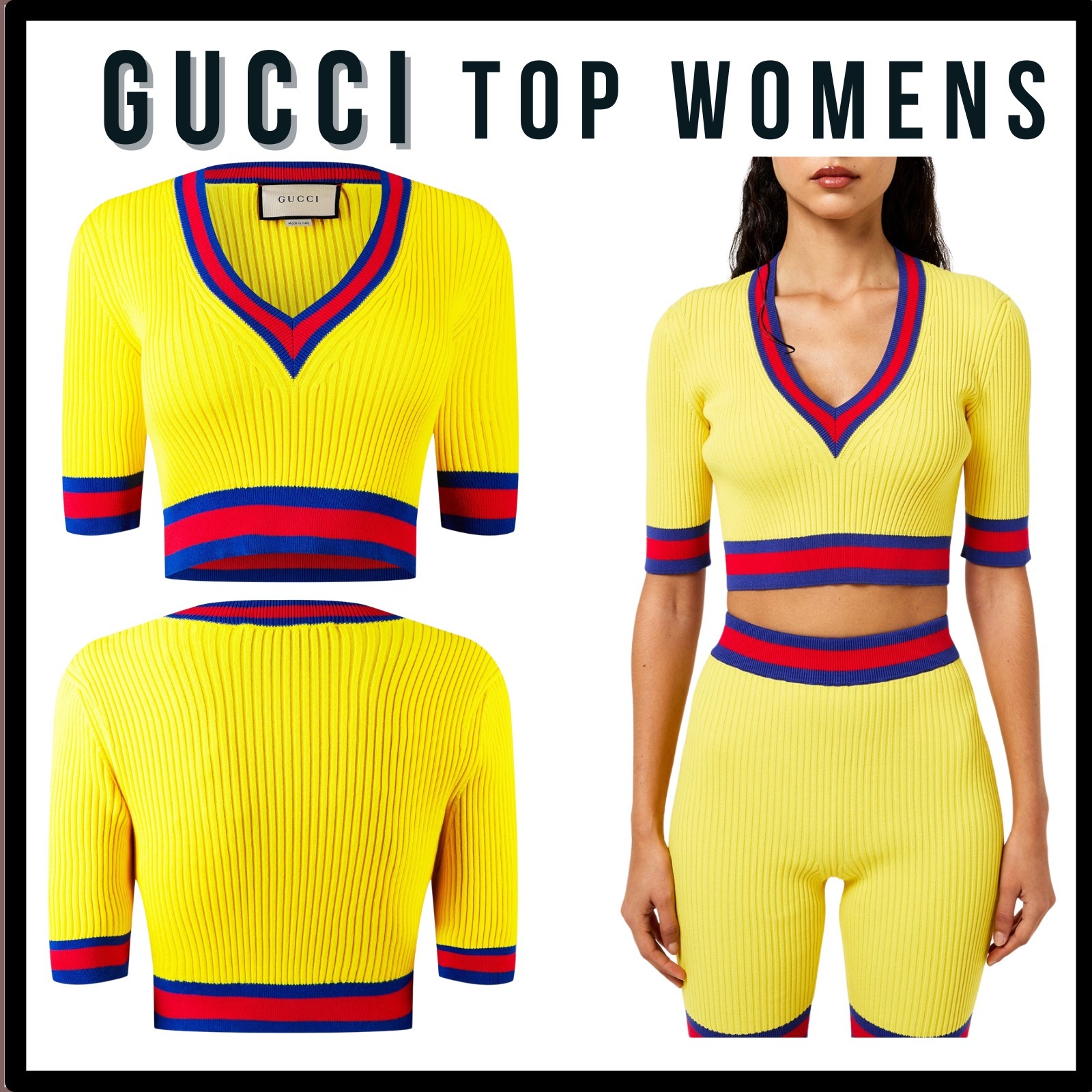 GUCCI/ グッチ /ウェブニットクロップトップレディース