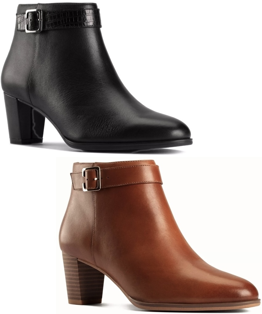 Clarks ブーツ ヒール 6cm レザー ジッパー スニーカー