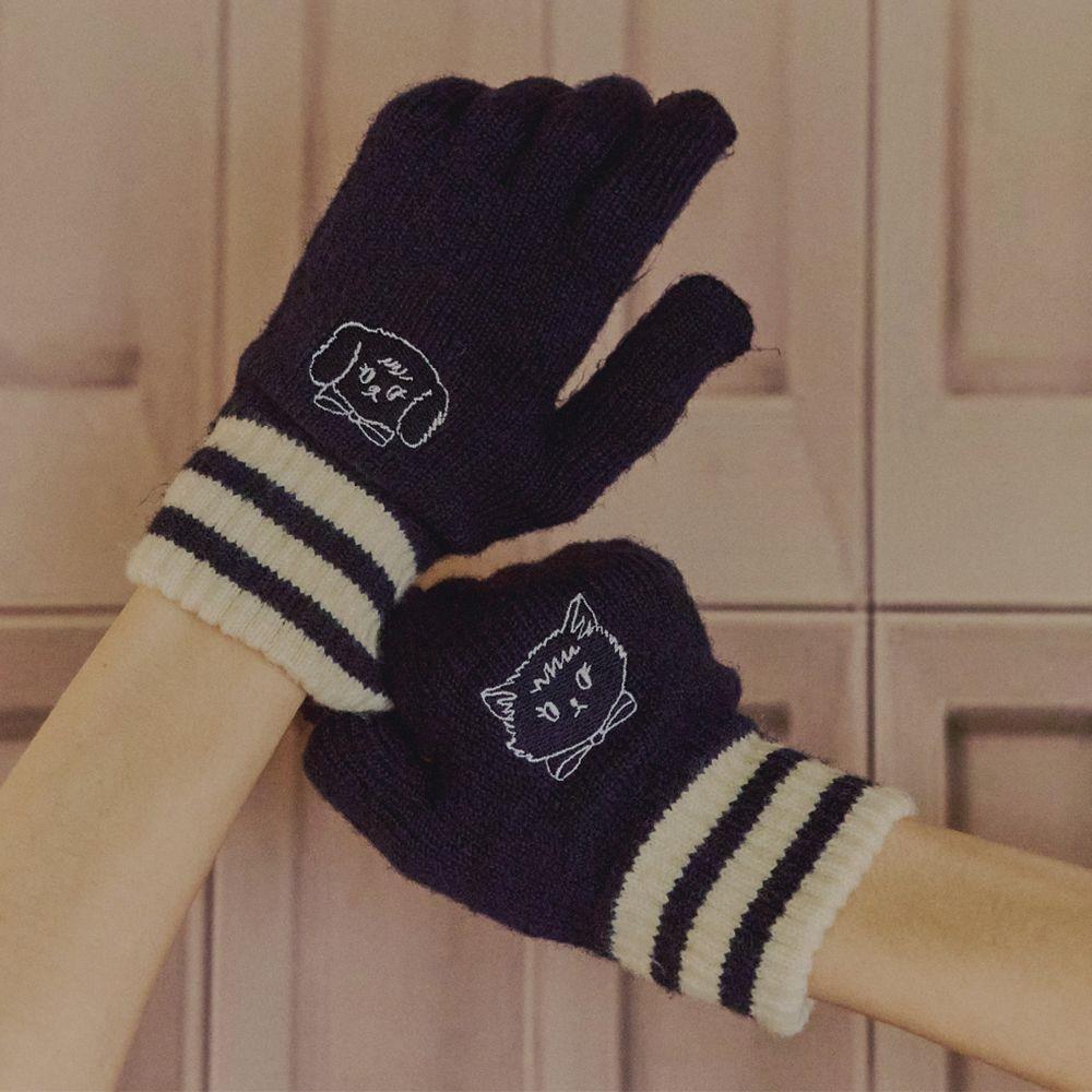 手袋 RONRON [RRxNAON] FURRYDISE GLOVES NAVY