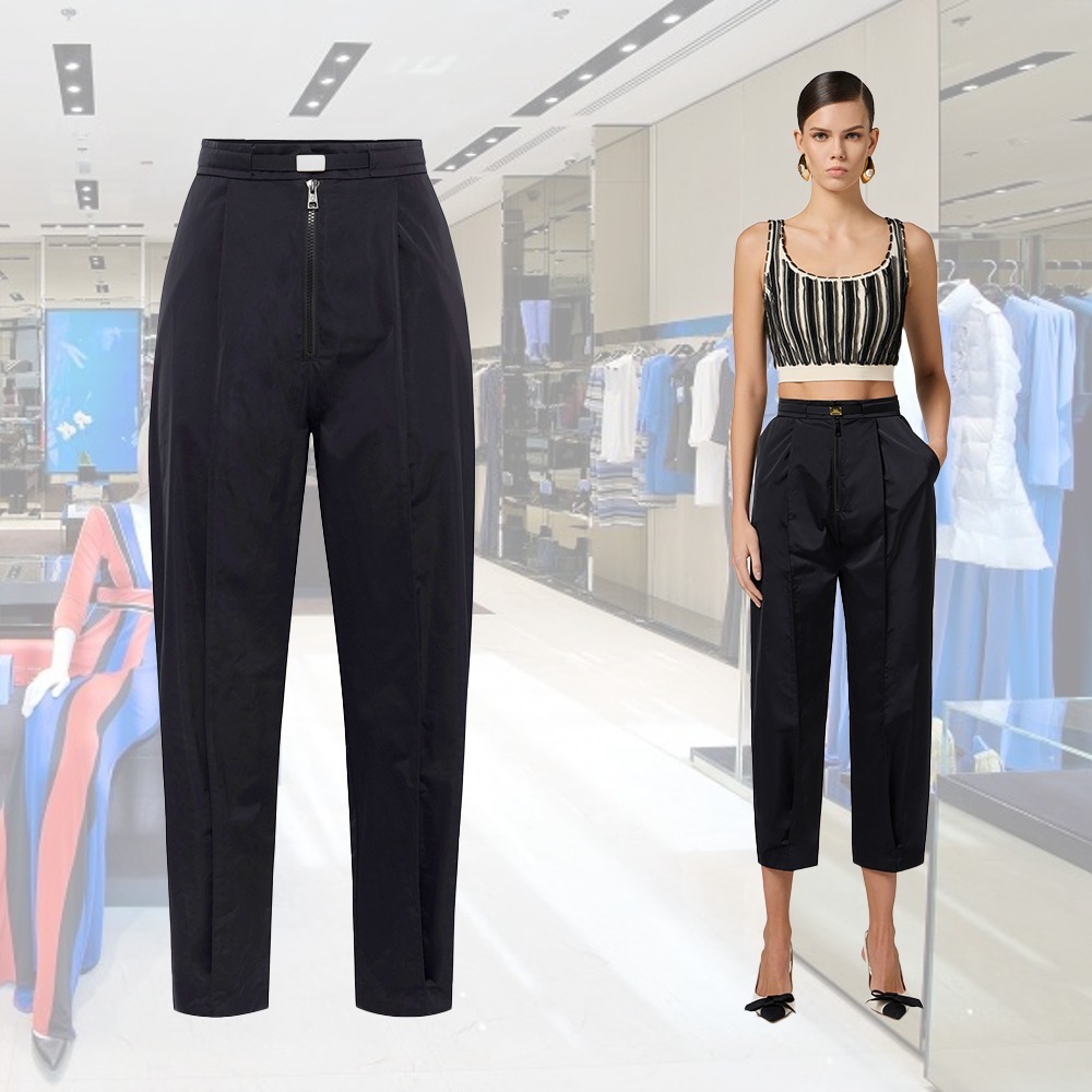 【25SS】 ELISABETTA FRANCHI ベルト付き ボーイフレンドパンツ