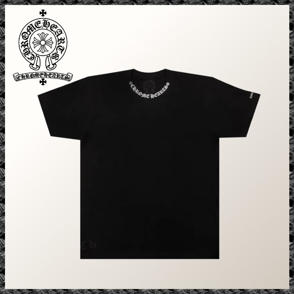 24SS◆送料込み◆CHROME HEARTS◆ネックロゴ Tシャツ ブラック