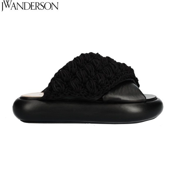 JW Anderson フェイクレザーラバーソールサンダル ブラック