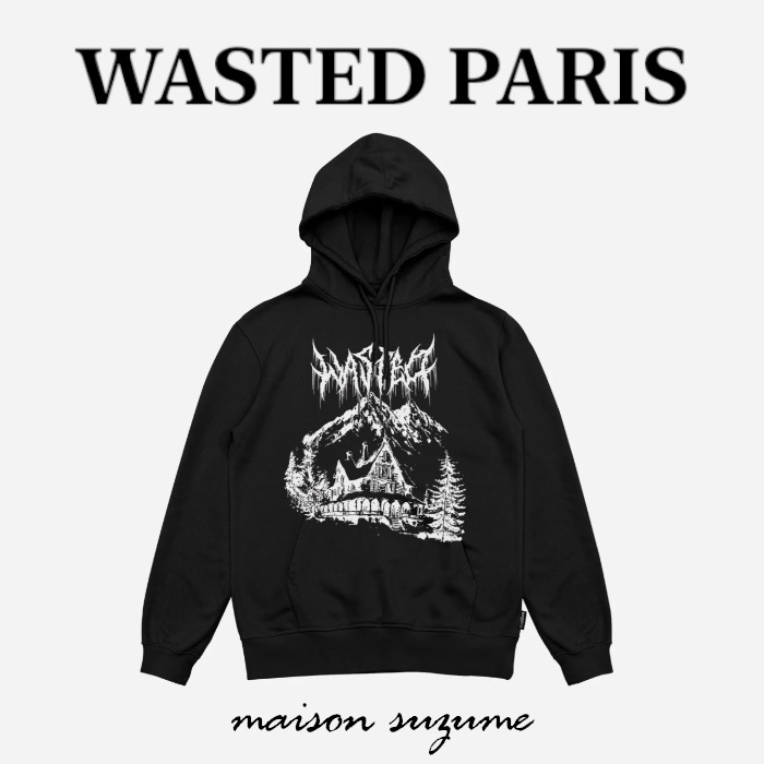 【WASTED PARIS】Alaska☆フロントプリント ブラックフーディ