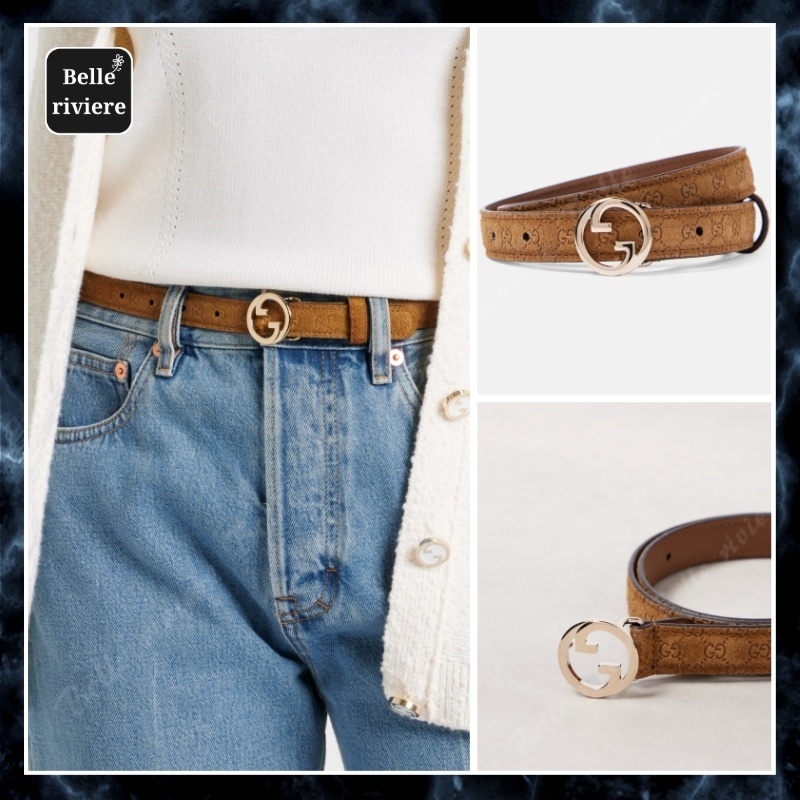 24AW new/GUCCI ブロンディ スエードベルト Belt Brown