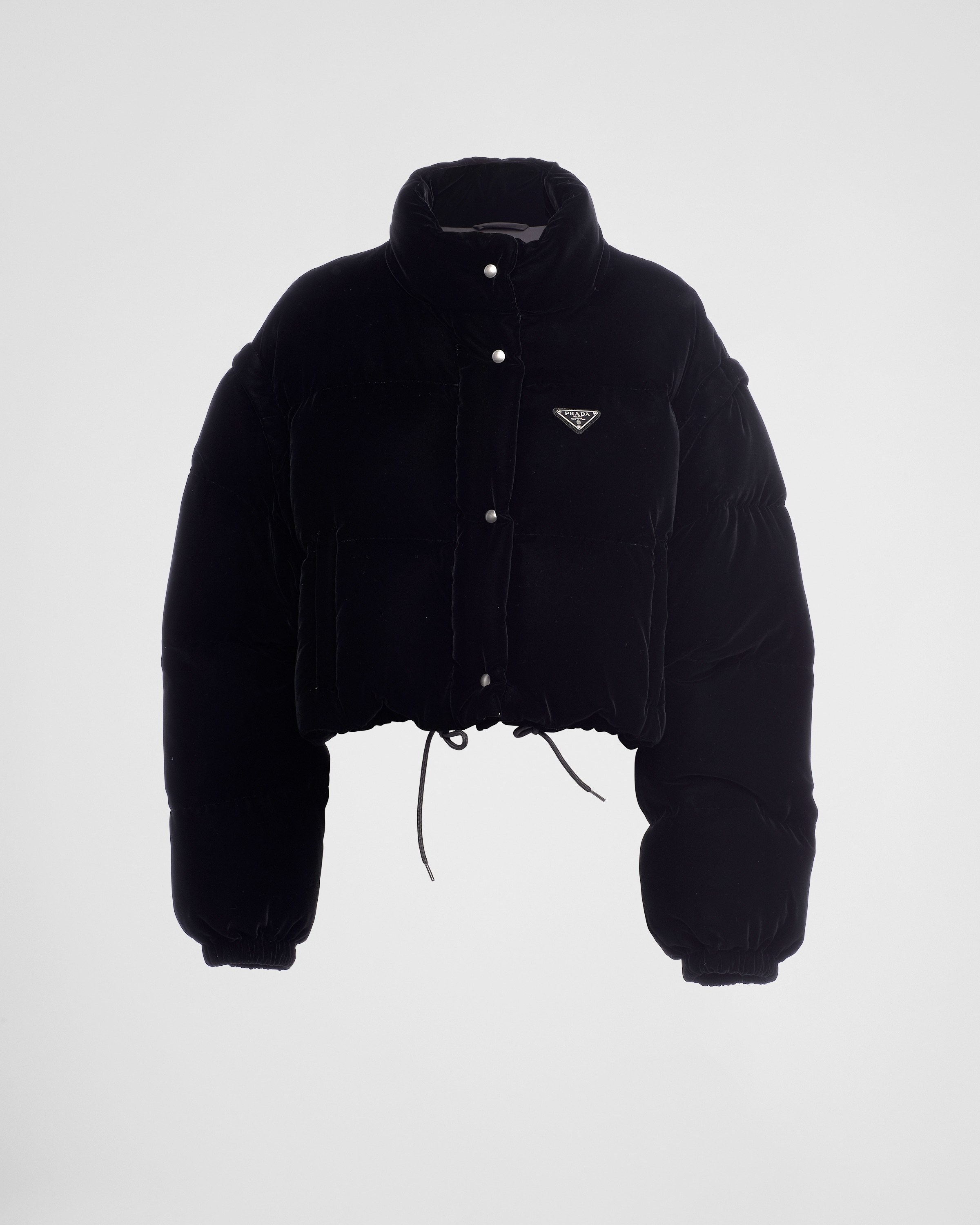 【日本入手困難】Convertible cropped velvet down jacket