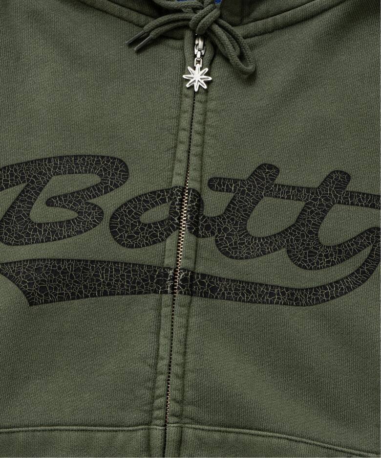 すぐ届く◇BOTT ボット◇Washed Script Logo Zip Hoodie