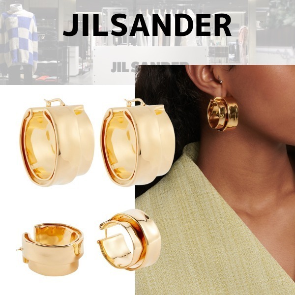 ☆関税込み☆【Jil Sander】レイヤード フープ ピアス