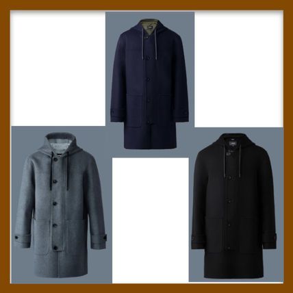 極美品】マッカージュ ダッフルコート カシミヤ グレー S レザー
