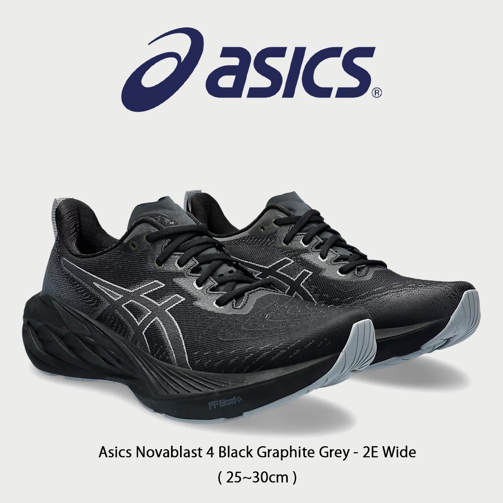 【Asics】 Novablast 4 Black Graphite Grey - 2E Wide