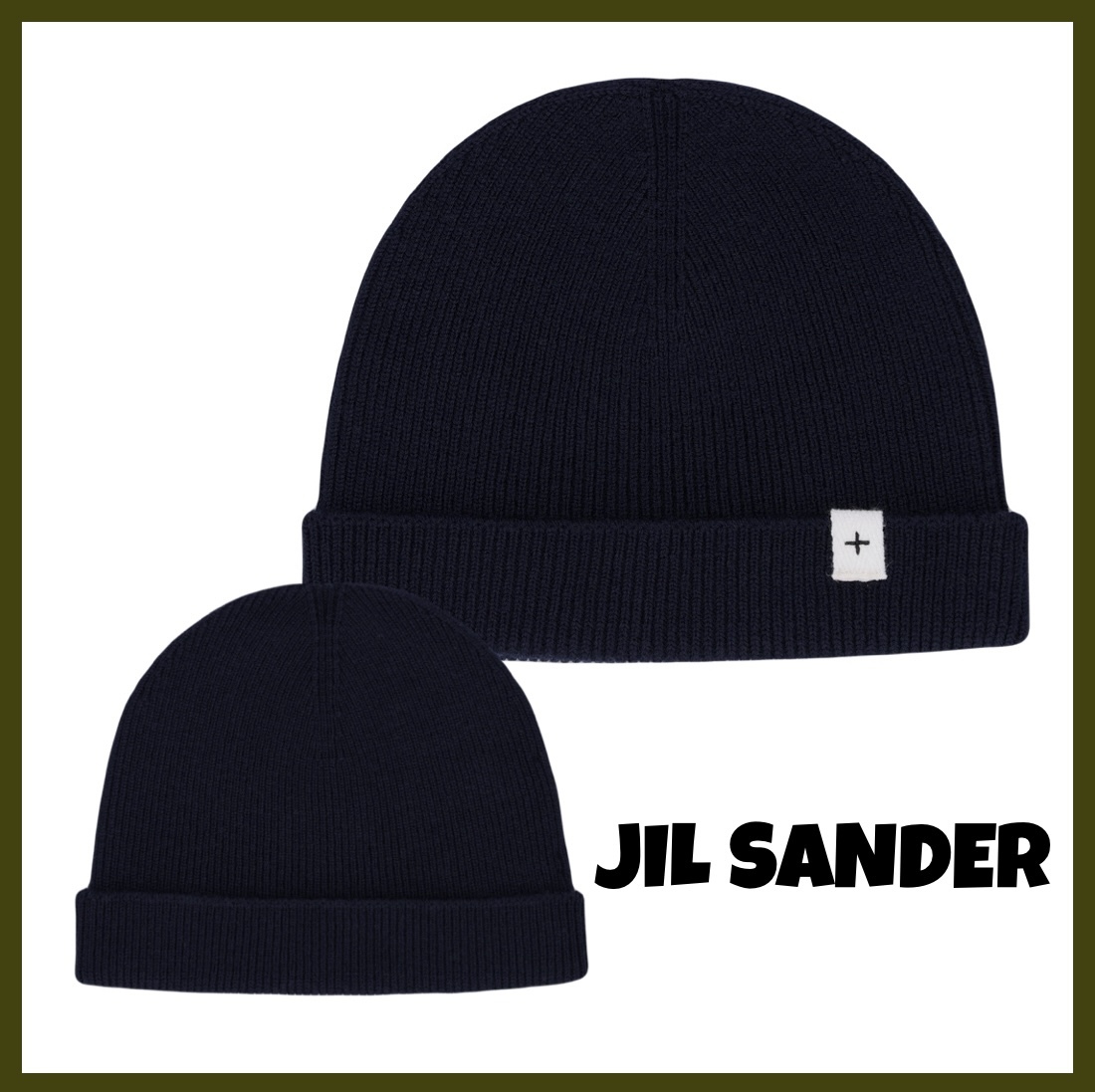【関税込み】☆Jil Sander☆ ニット ビーニー 帽子 ミッドナイト