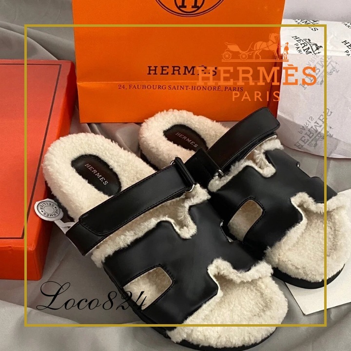 【ボアで暖かい♪】エルメス サンダル Sabots Kos HERMES