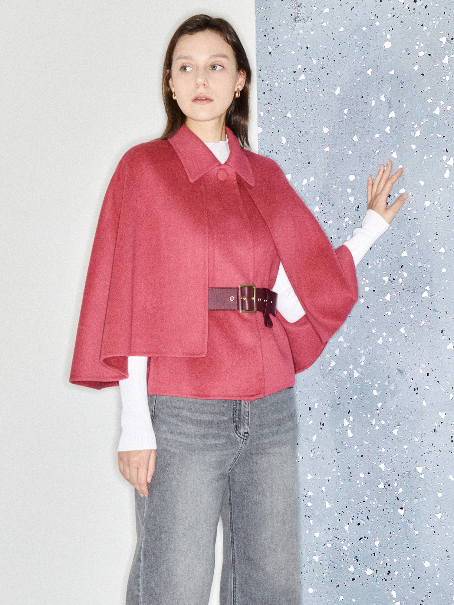 ◆THE IZZAT COLLECTION カシミア テーラード ケープコート ◇THE IZZAT COLLECTION カシミア テーラード ケープコート (THE