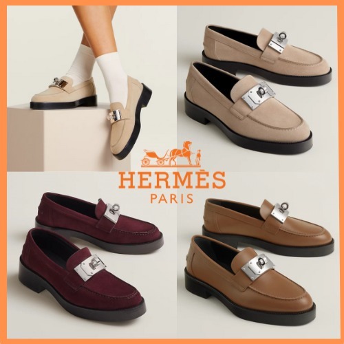 ◆ケリーバックルがお洒落◆HERMES ローファー モカシン ホット
