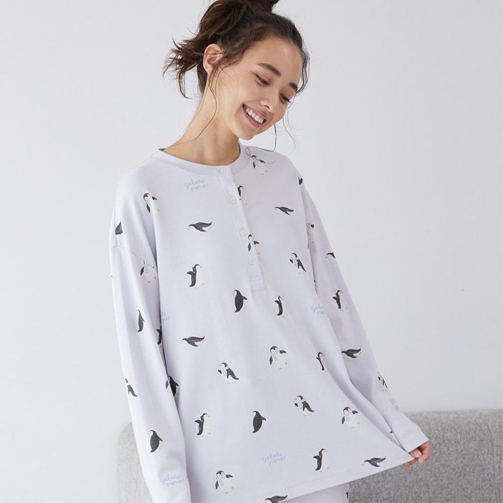 ルームウェア・パジャマ gelato pique Penguin pattern long t-shirt PWCT245243
