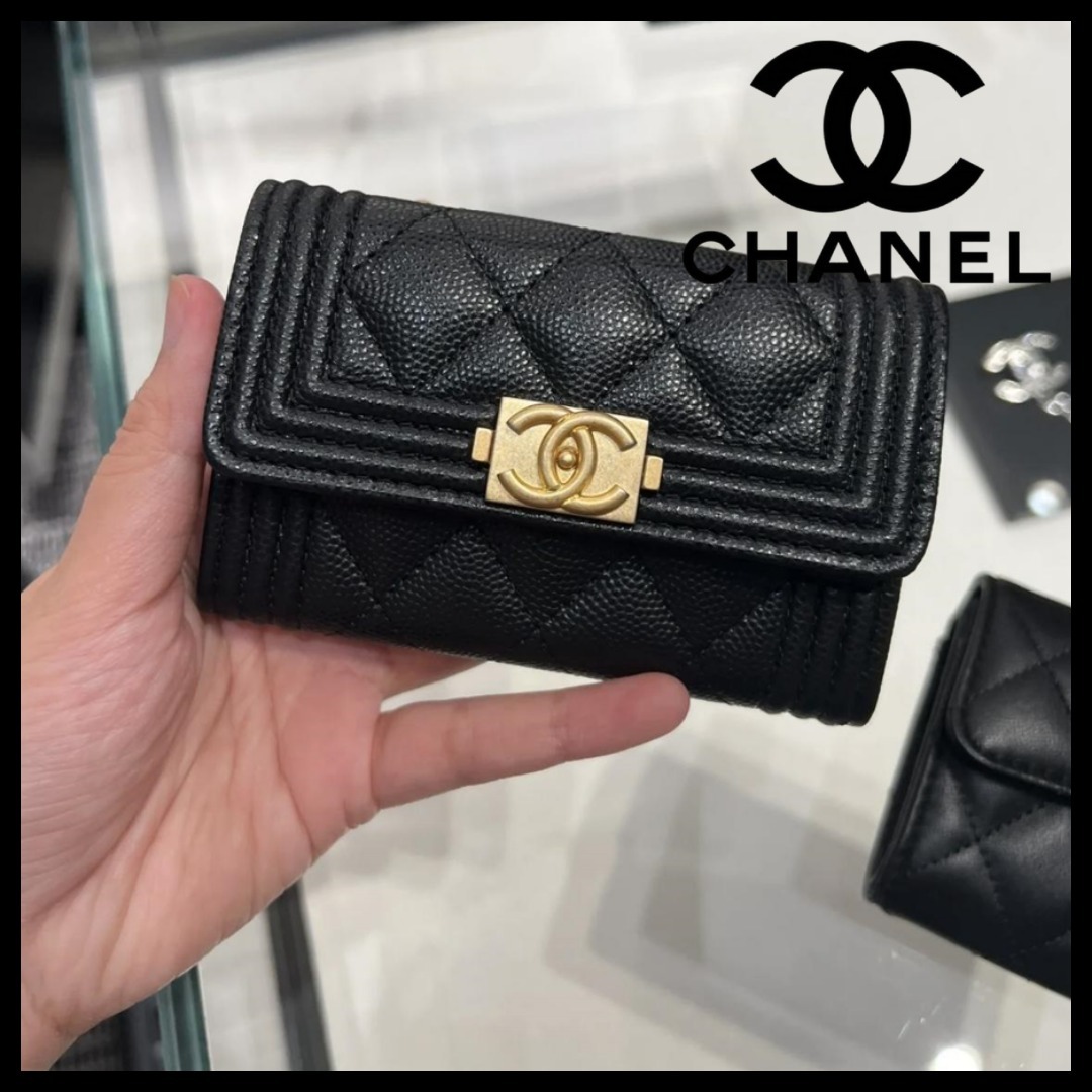 【定番人気♡】CHANEL 折り畳み財布 キャビアスキン