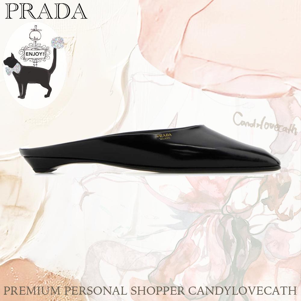 サンダル・ミュール PRADA Black Leather Slippers