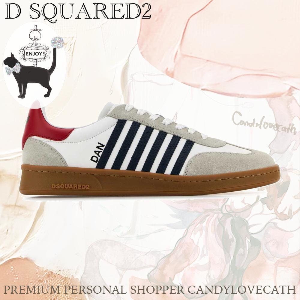 スニーカー DSQUARED White Leather Boxer Sneakers