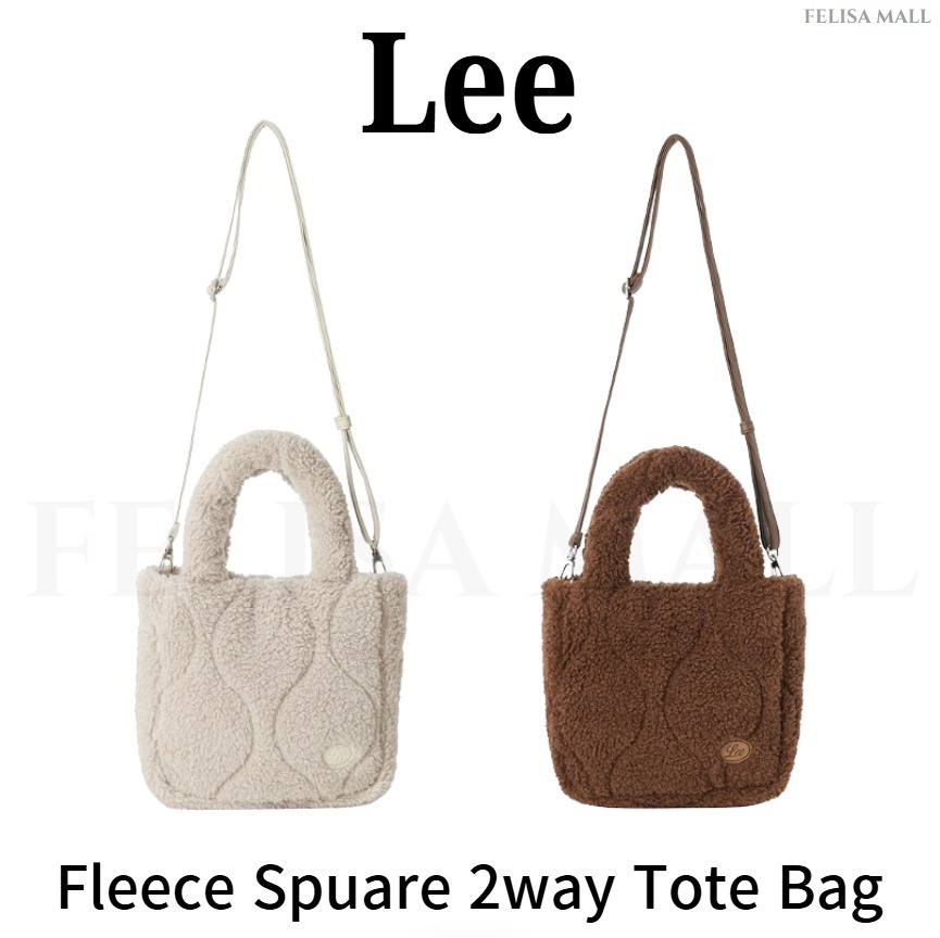 [Lee] Fleece Spuare 2way Tote Bag 人気 トートバッグ モコモコ