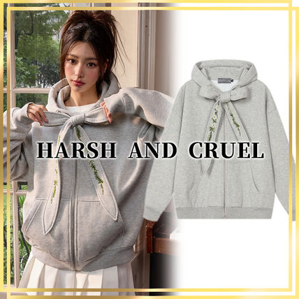 HARSH AND CRUEL フーディパーカー ルーズ 男女兼用 ロゴ 大人気 HARSH AND CRUEL(ハーシュアンドクルーエル) パーカー・フーディ