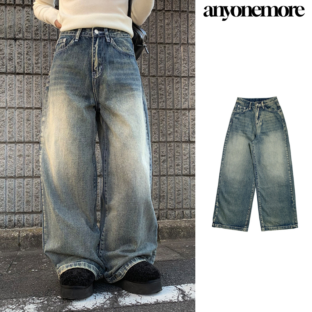 【Anyone more】[Plan] Chamber Hem Snap Washing 2Way Denim PT