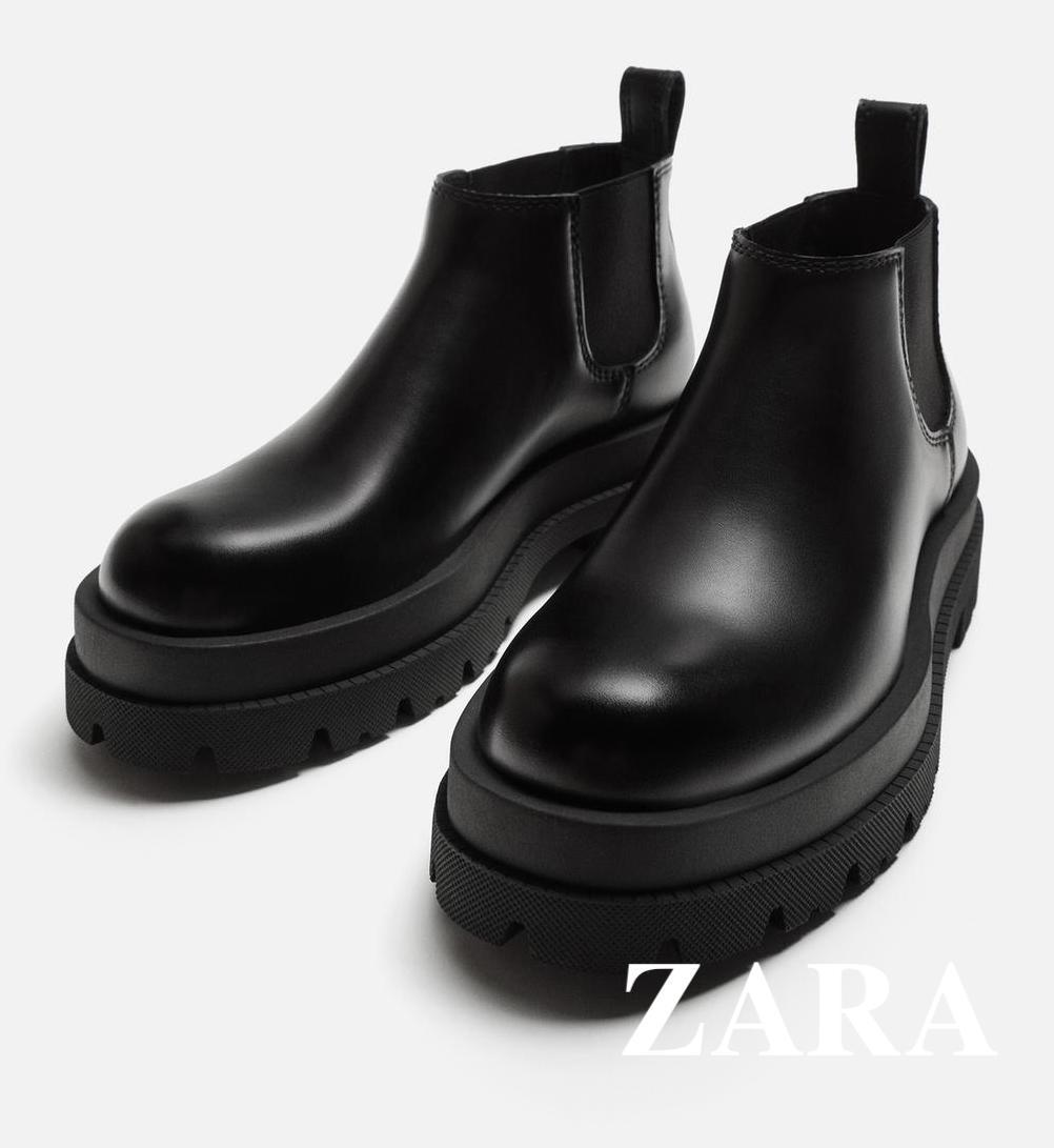 ★ドイツ発*ZARA*新作*トラックソールローチェルシーブーツ/BL★