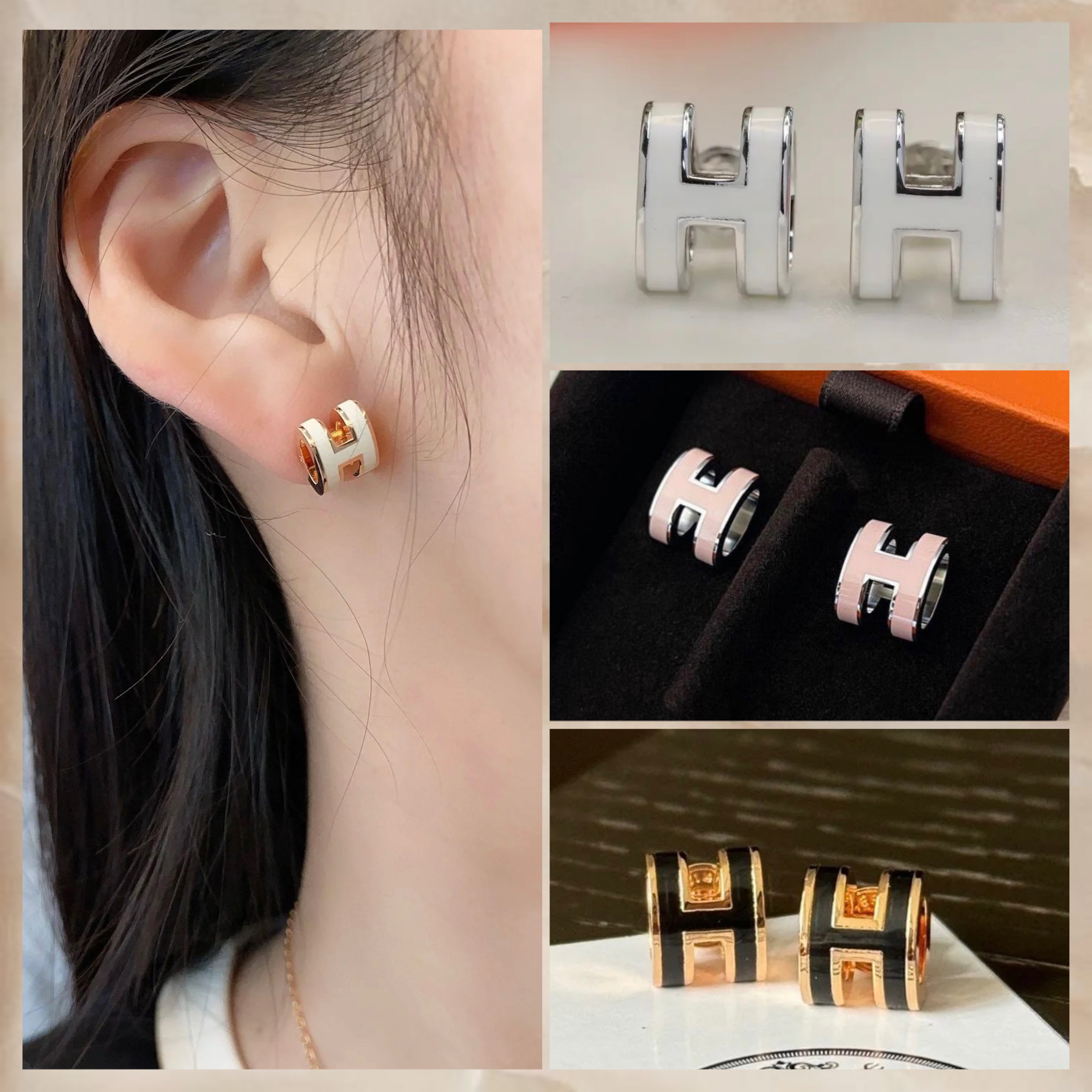 希少カラー【HERMES】ミニポップ H ピアス