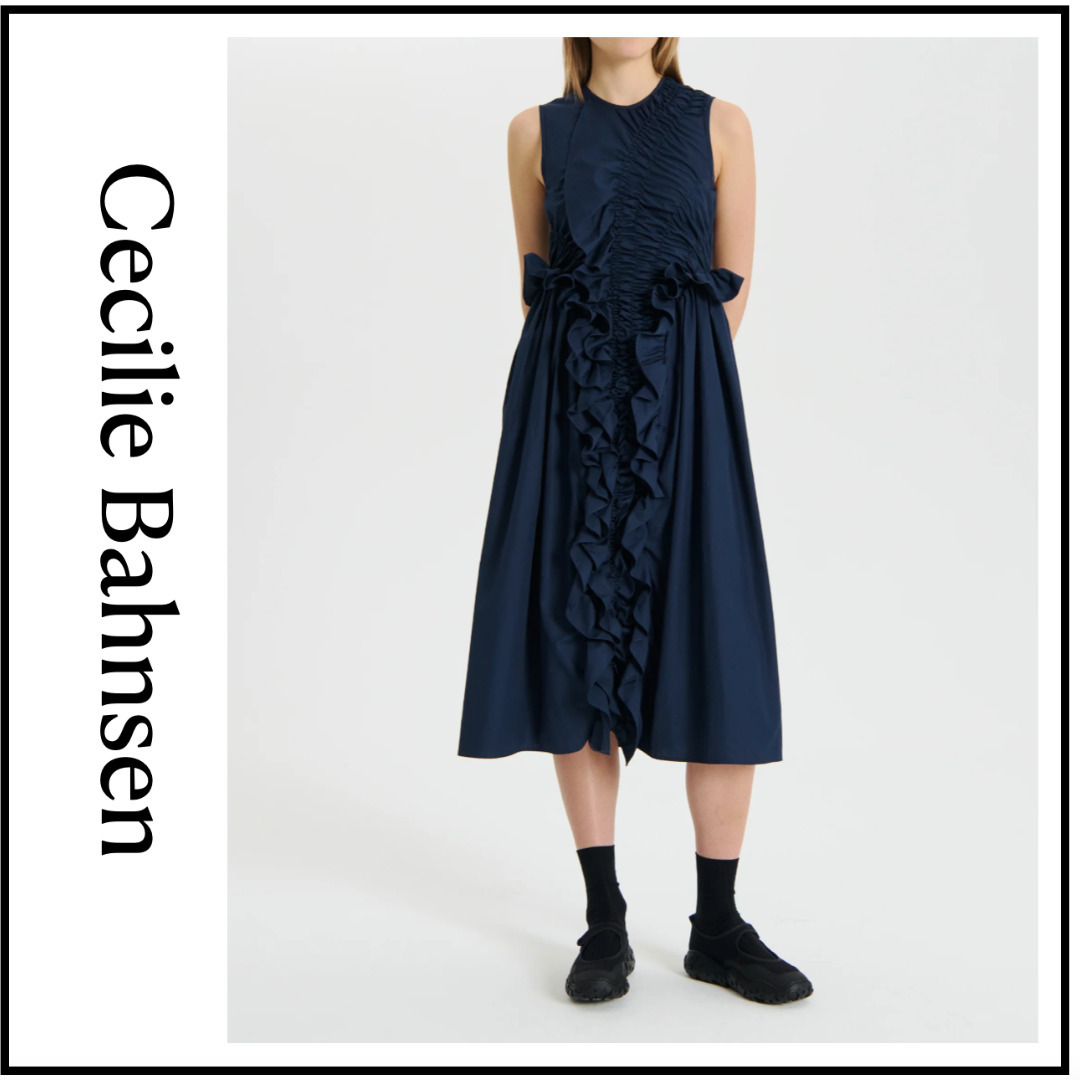 【Cecilie Bahnsen 】OLE DRESS NAVY