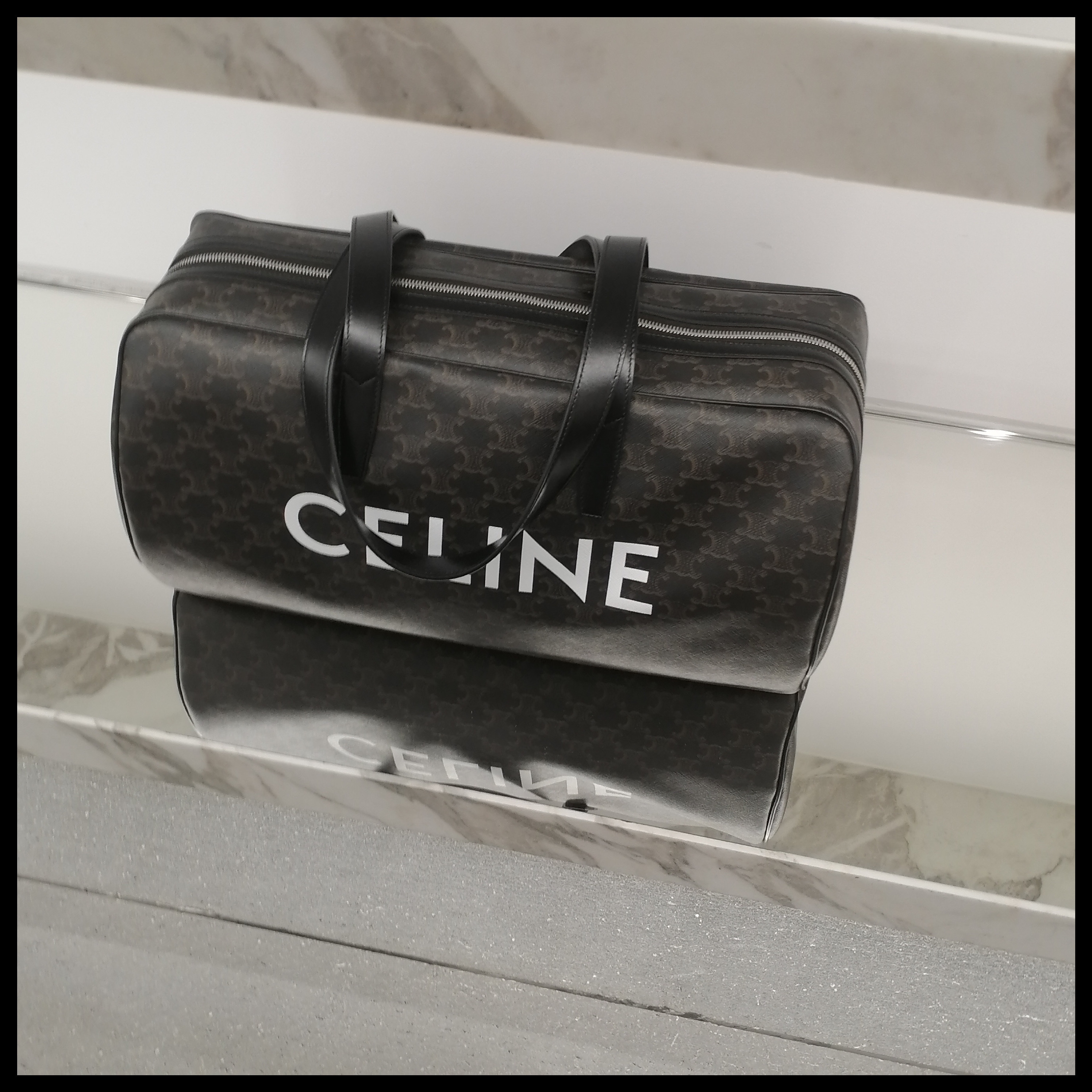 ◆CELINE◆ダッフルバッグCELINEプリント入トリオンフキャンバス