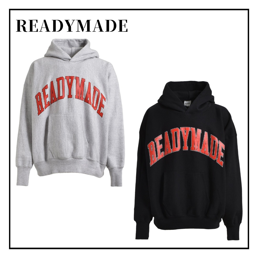 【READYMADE】コットン フーディー ロゴ HOODIE ARCH LOGO