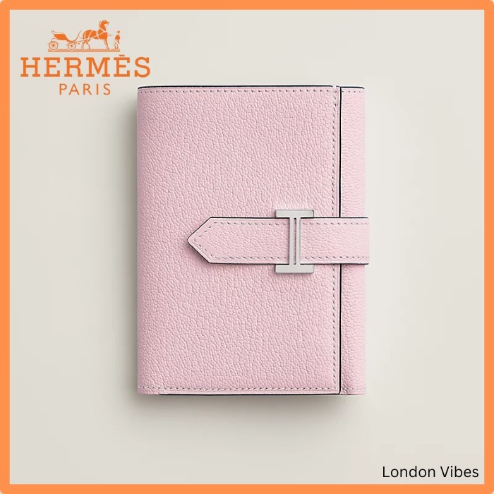 ピンクが可愛い♪ HERMES べアン ウォレット 財布