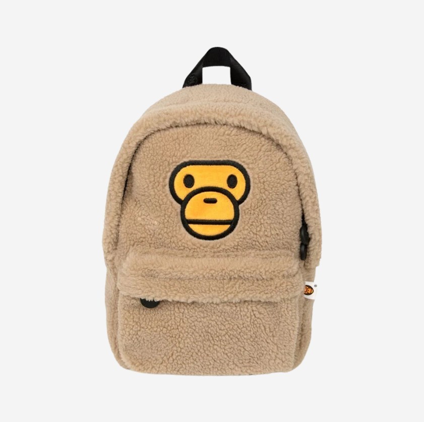 【A BATHING APE】 BAPE Baby Milo Mini Fur Backpack Beige