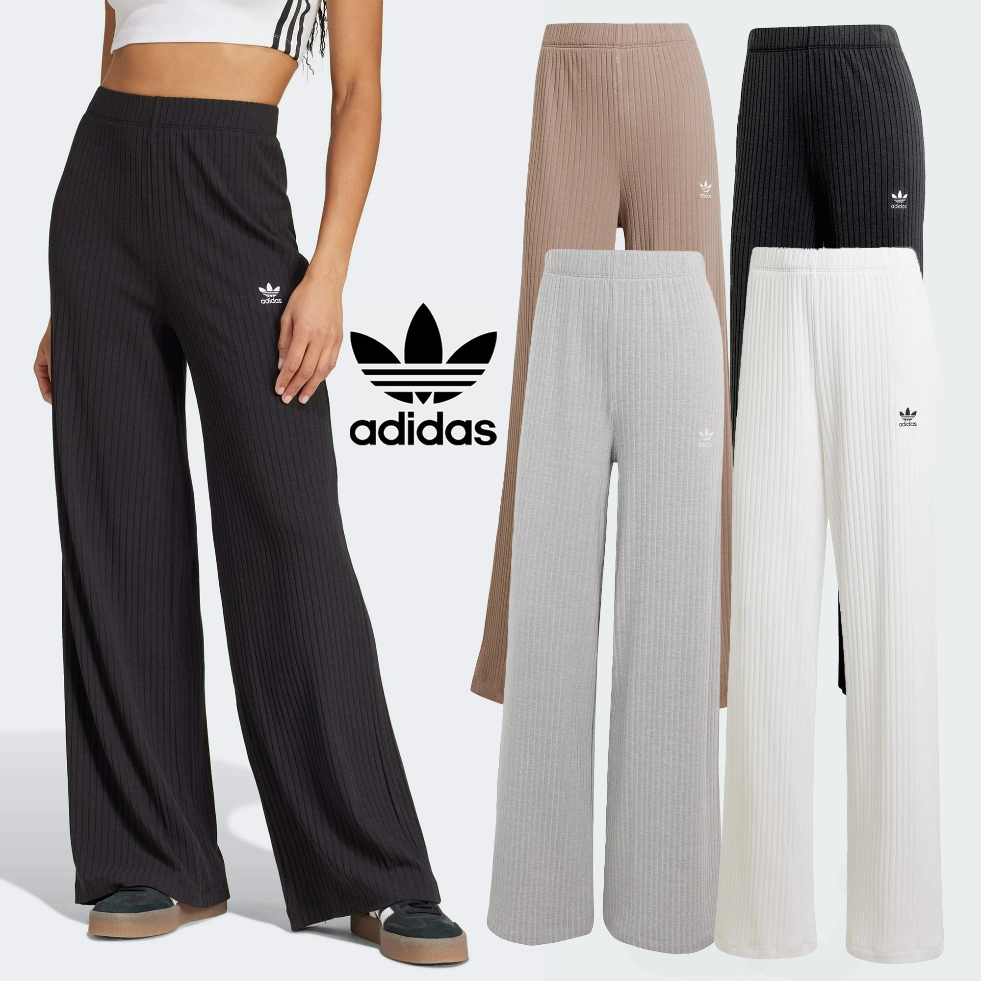 adidas - エッセンシャルズ ワイドリブパンツ