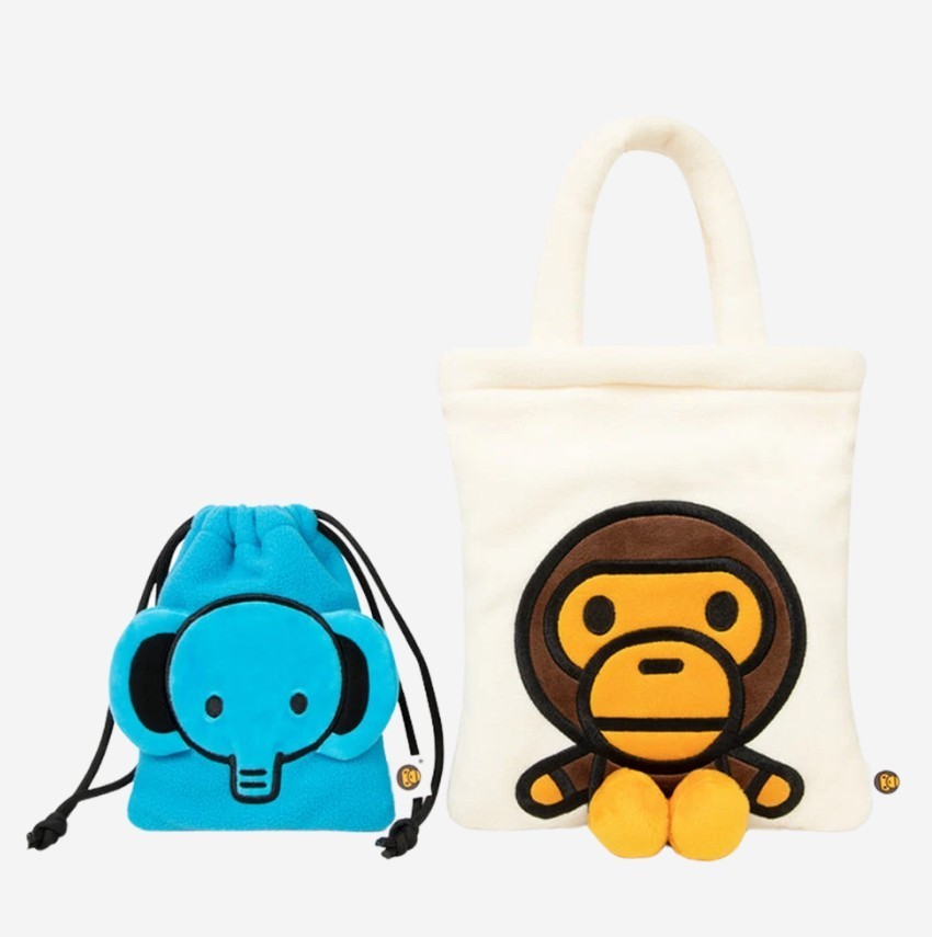 【A BATHING APE】 BAPE Drawstring Pouch Set Ivory