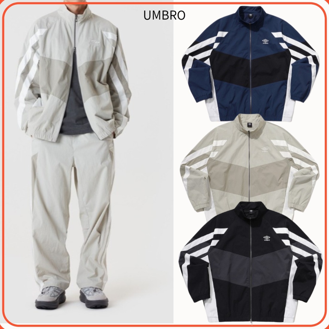 UMBRO■Double Decker Stan neck Windbreaker Jacket ■送料込