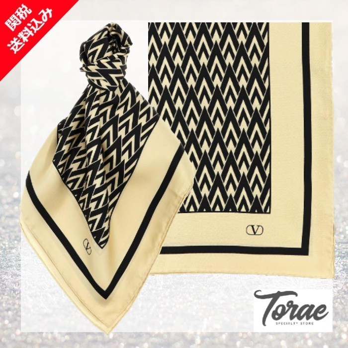 VALENTINO GARAVANI 'Toute La V' scarf シルク スカーフ