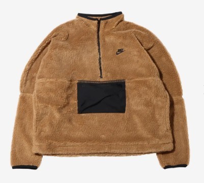 スウェット・トレーナー Nike Club Fleece+ Half Zip Anorak Driftwood Black - Asia